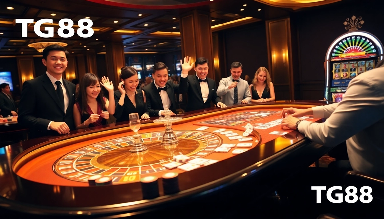 Experience thrilling gambling at TG88 with a vibrant casino atmosphere and exciting betting action.