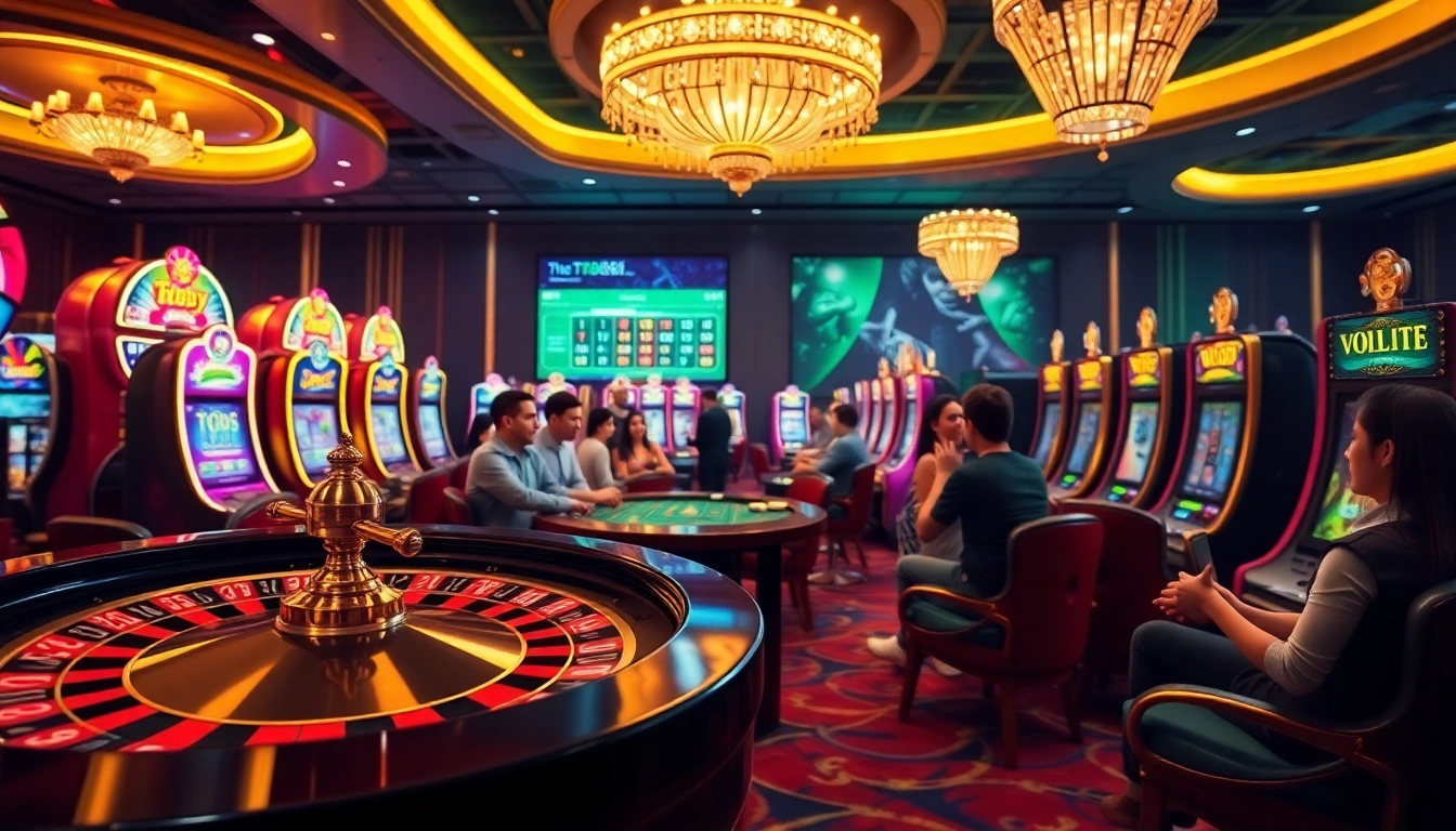 Engaging scene of TT88 online gambling with poker chips and a roulette wheel, highlighting excitement.