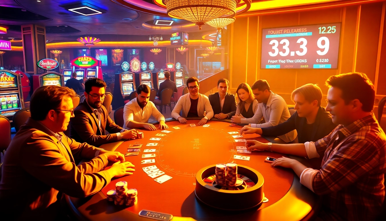 Gamblers engage in a high-stakes poker game at a finely designed table, immersed in the luxury of 33WIN.