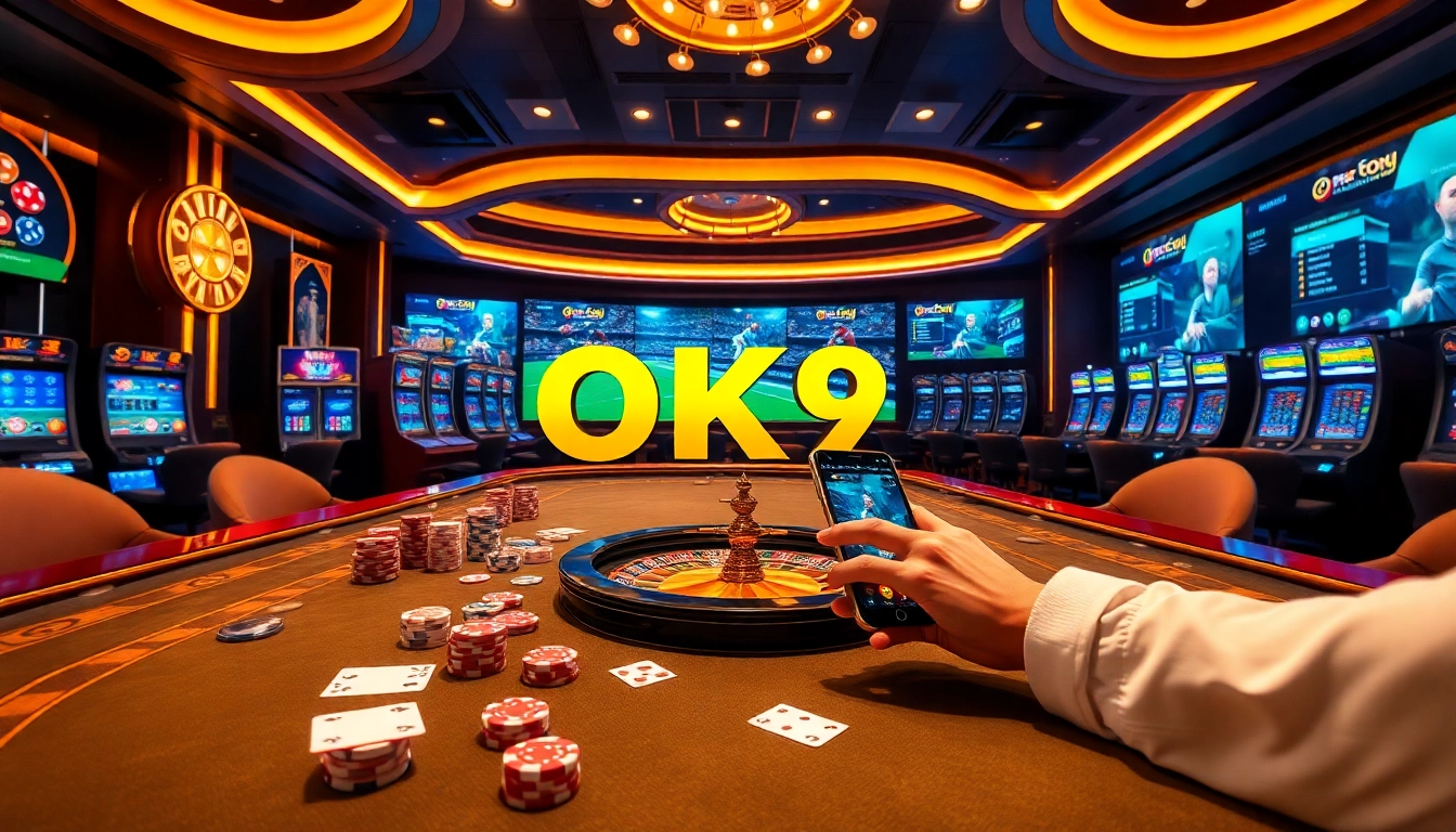 nhà cái thể thao OK9 showcases a vibrant online gambling experience with engaging casino elements.