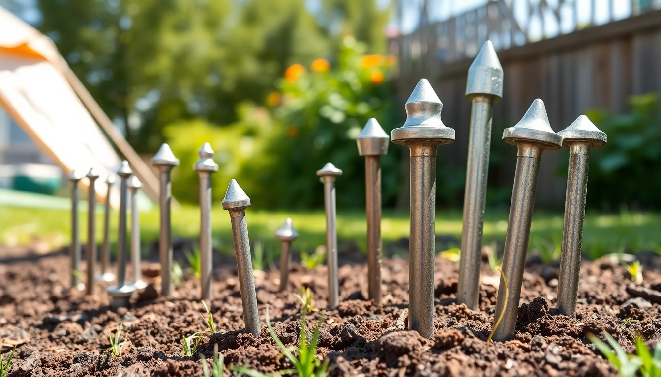 עמודי עיגון איכותיים ליציבות חיצונית, חיוניים להתקנות מאובטחות.