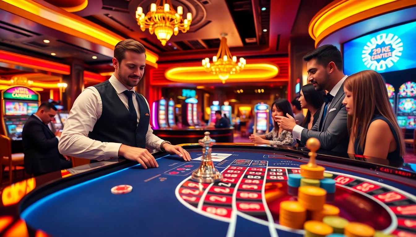 Players enjoying high-stakes roulette at the 89bet casino, showcasing excitement and luxury.