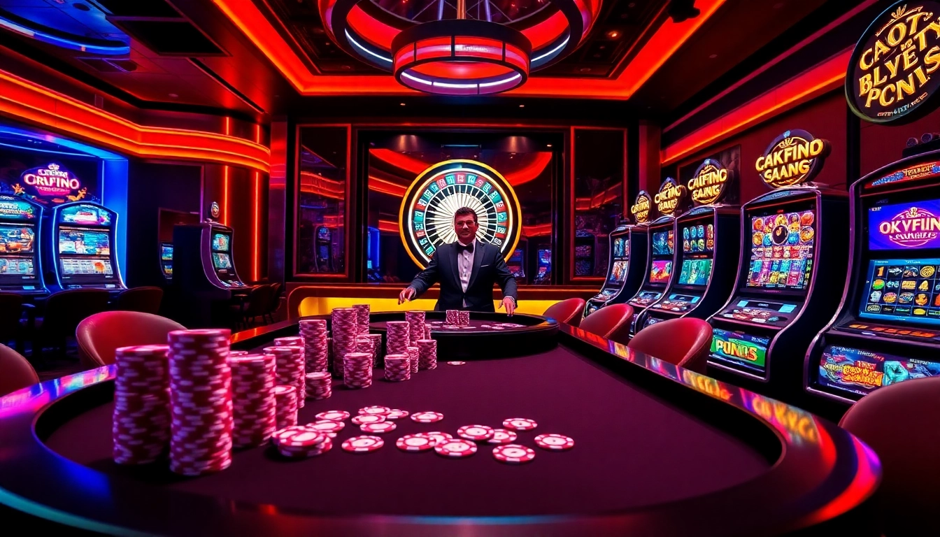 Experience high-stakes play at OKFUN with vibrant casino visuals and thrilling games.