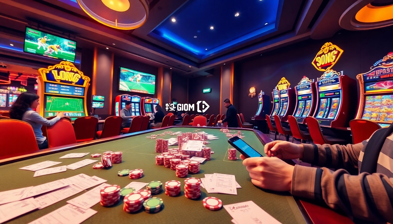 Exciting 1gom bong88 online gambling scene with vibrant graphics and engaging players.