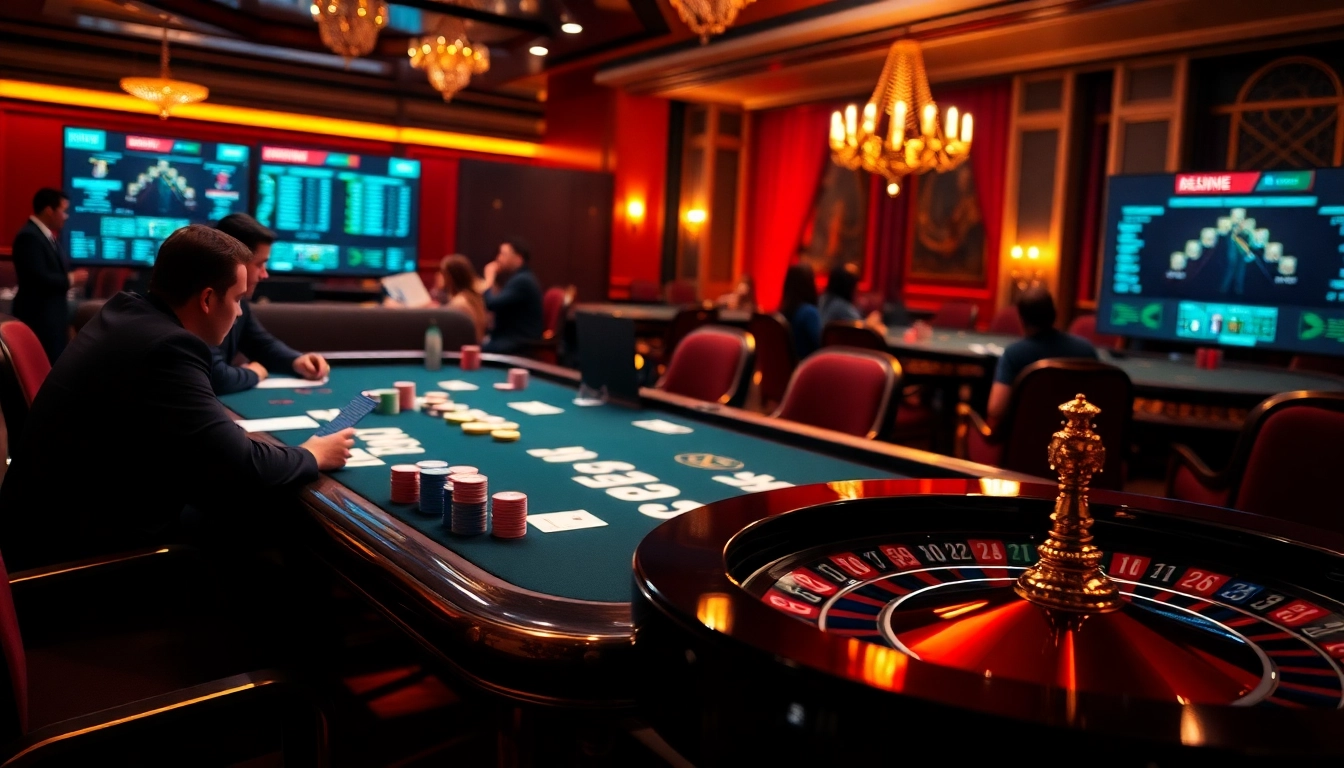 Players strategizing at a high-stakes poker table at https://g28.wtf/, featuring luxurious chips and cards.