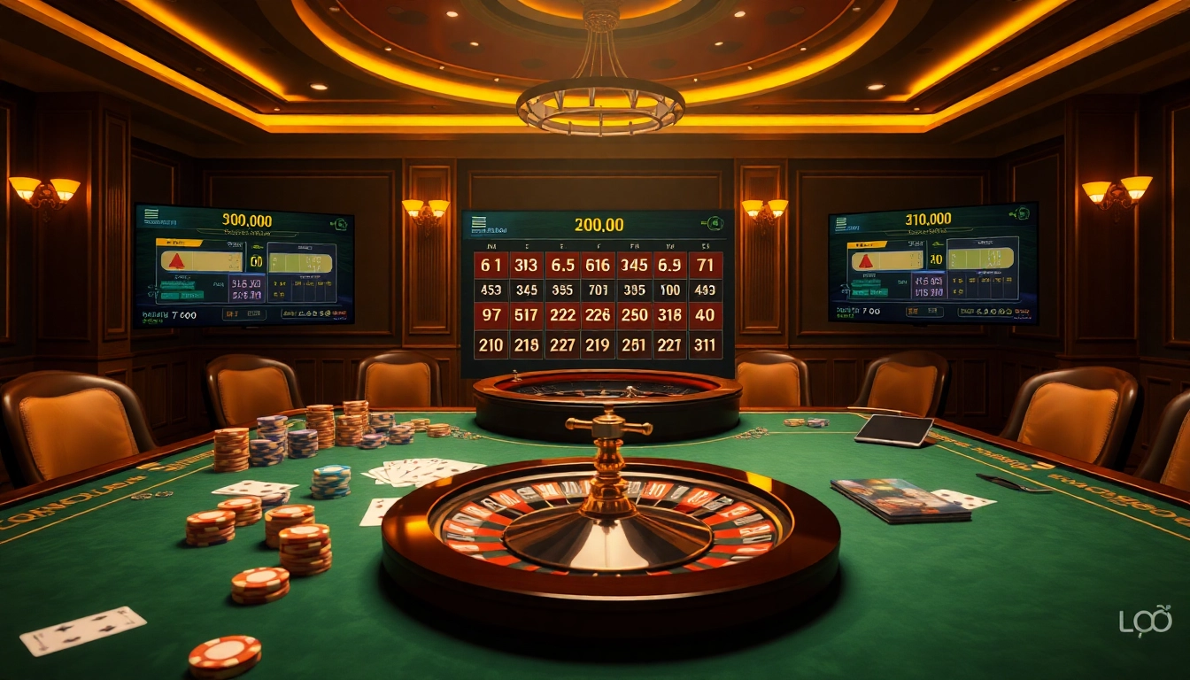 Experience thrilling gameplay with lodetructuyen featuring poker chips and vibrant casino elements.