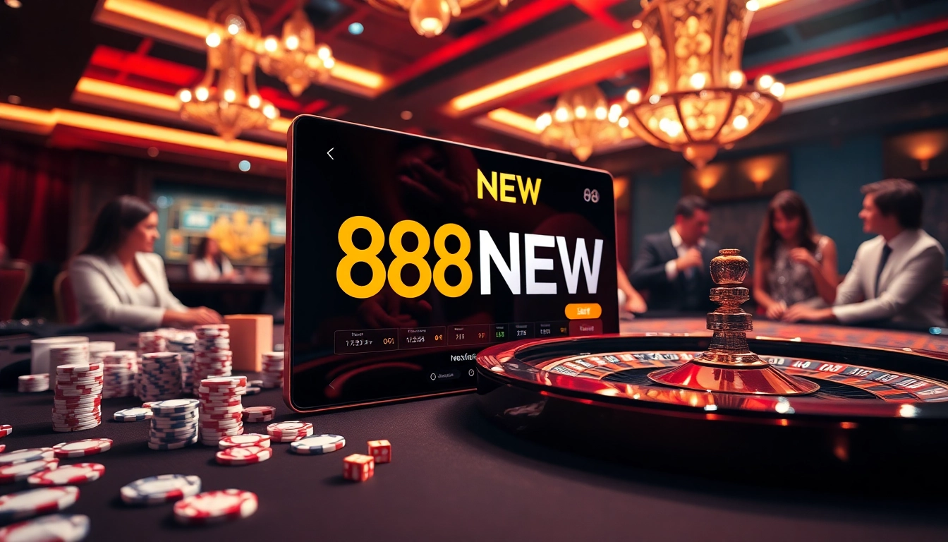 Experience high-stakes action at https://888neww8.com/ with vibrant poker chips and casino games.