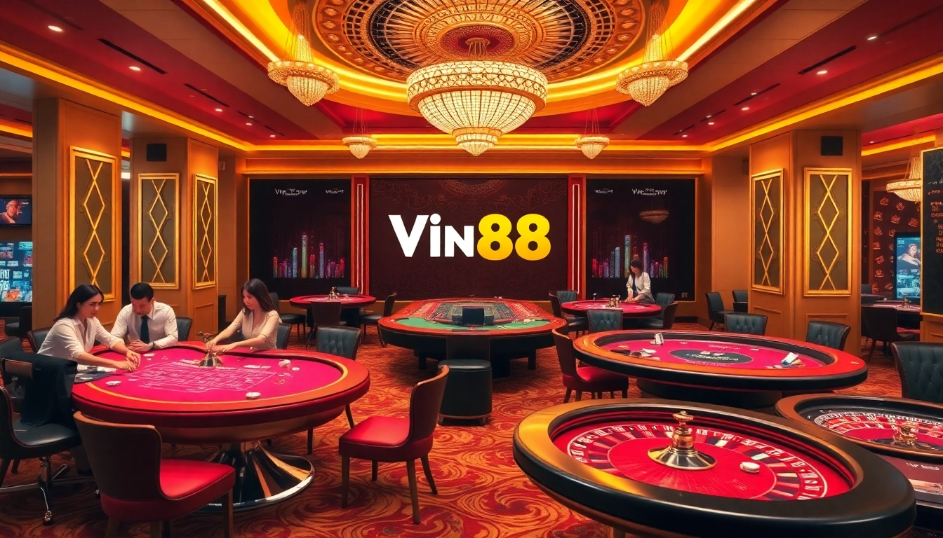 Vin88 offers a vibrant casino experience with professional dealers and exciting game tables.