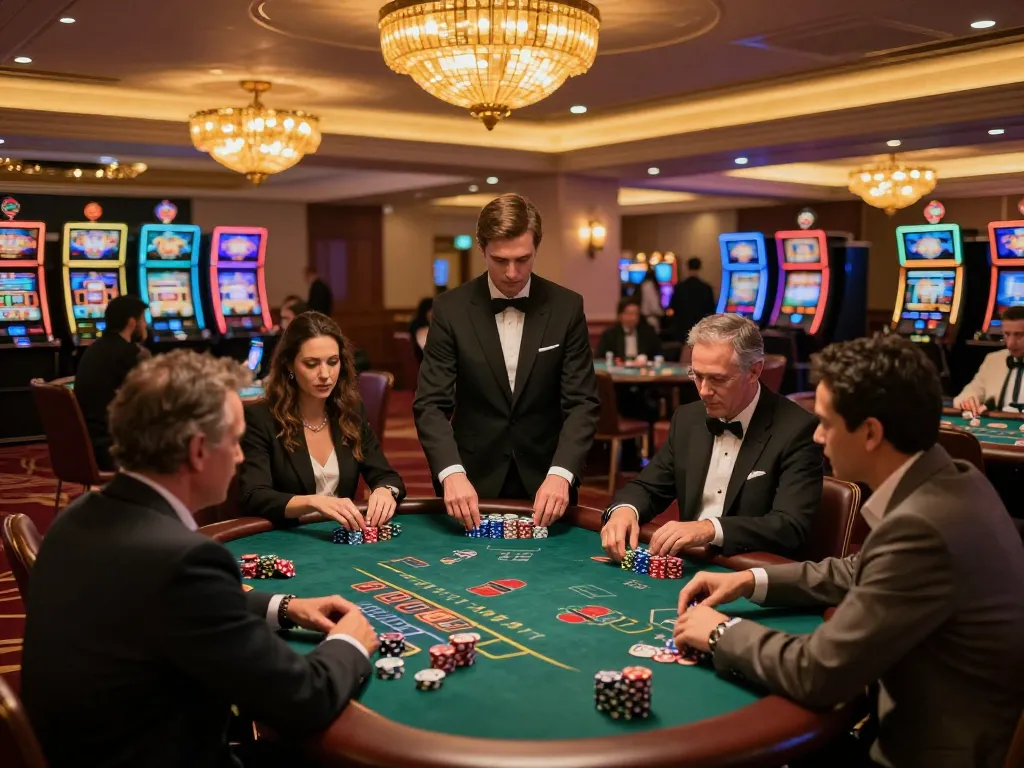 Players engaging in strategic blackjack gameplay at SC88 casino, capturing the excitement of a vibrant atmosphere