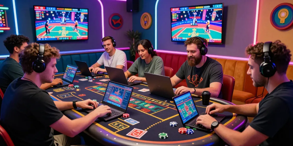 Players enjoying XN88 online casino games in a vibrant atmosphere