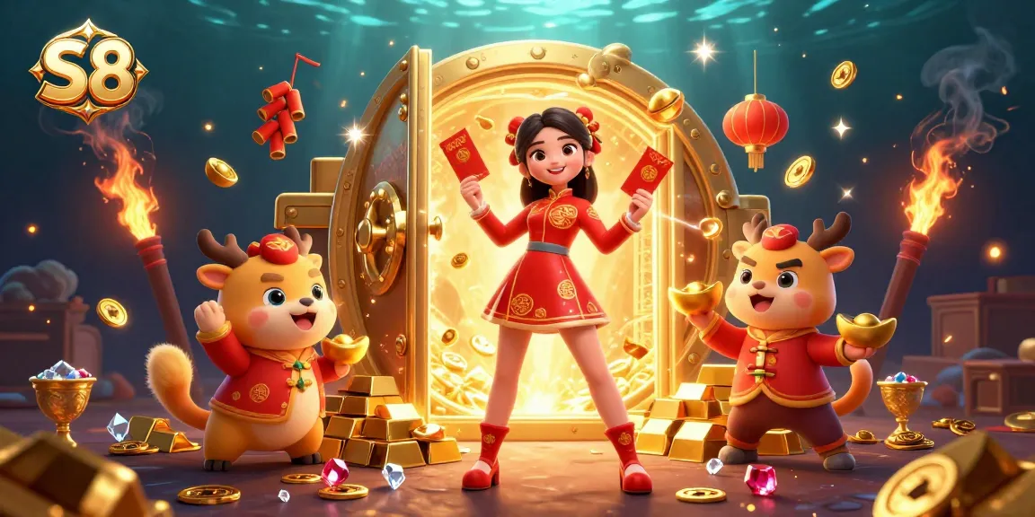 S8 players winning big with vibrant online casino festivities and festive decorations.