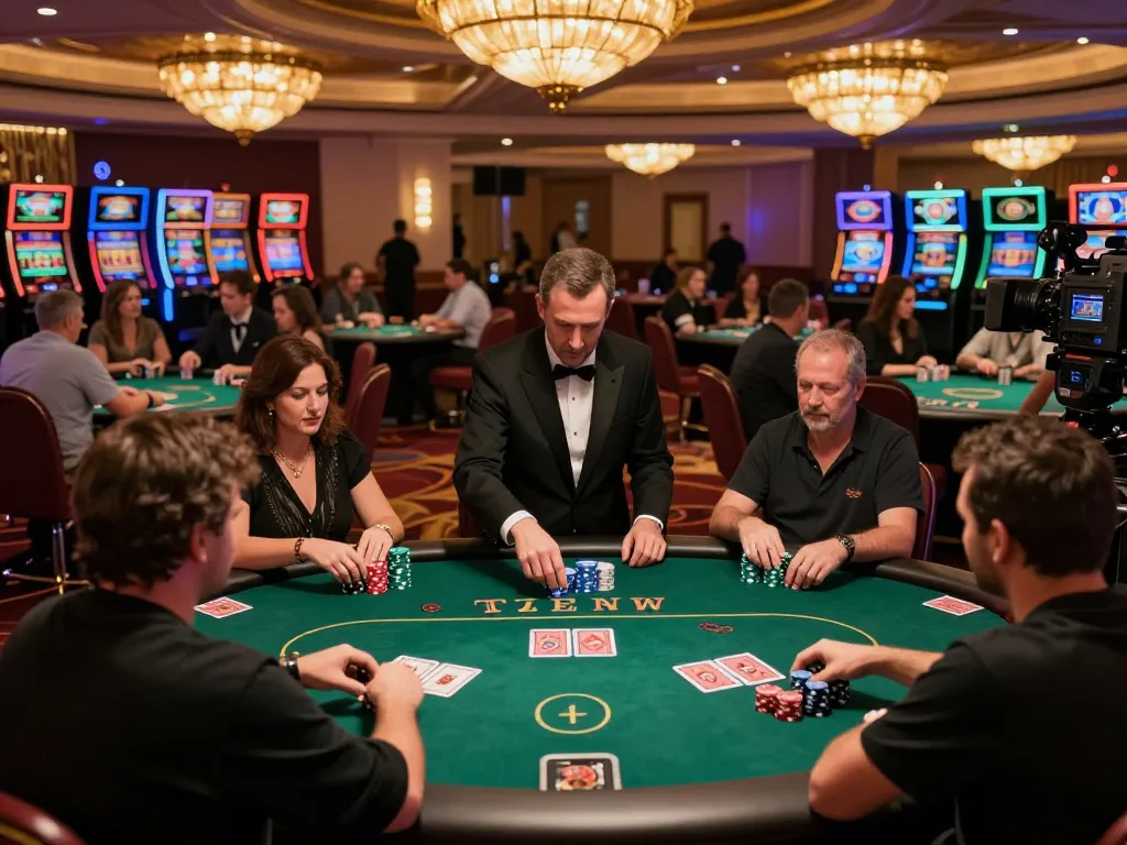 Boutiq Switch V4 enhancing gaming experience at a lively casino table with players engaged.