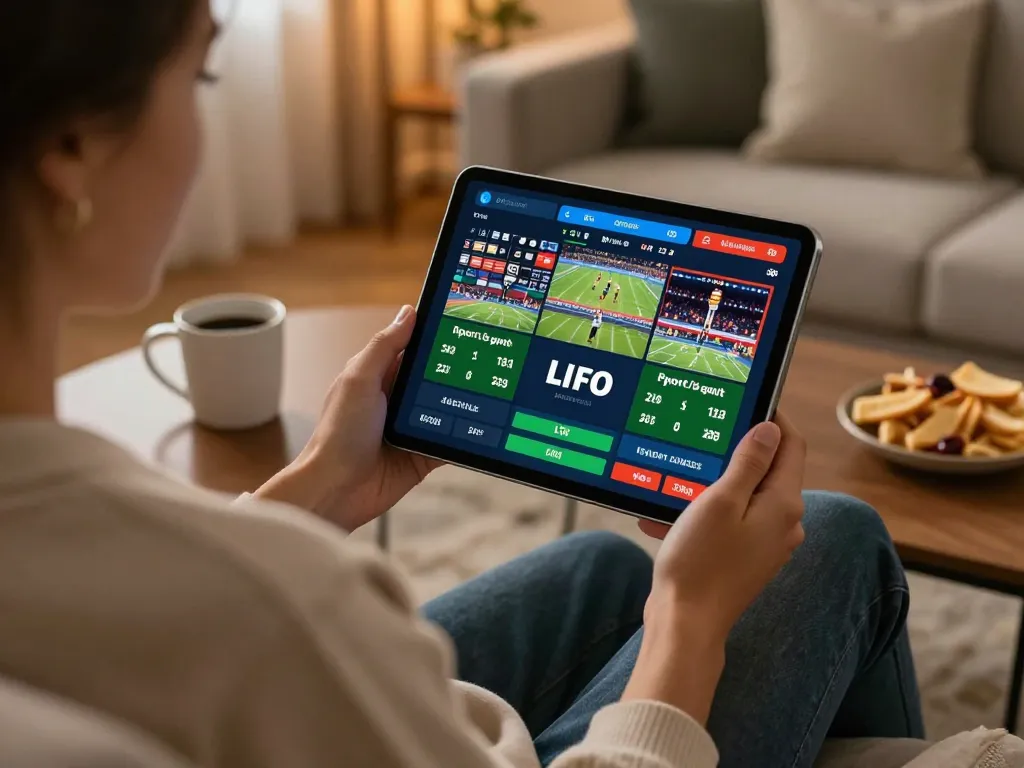 cm 88 player enjoying online sports betting on a tablet in a cozy atmosphere