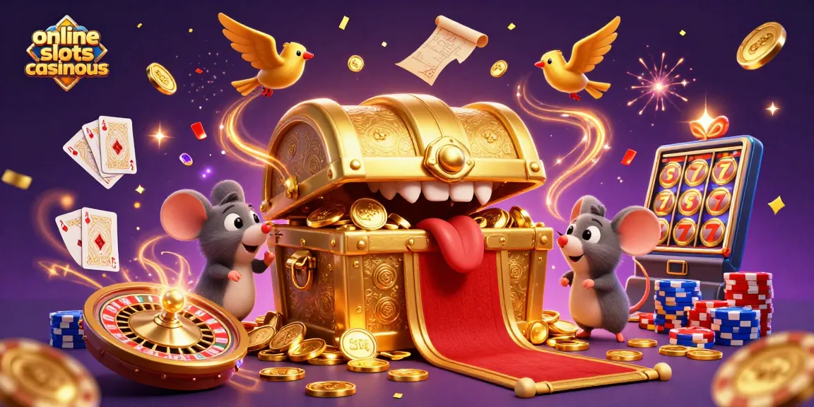 Experience the thrill of online slots casinous with dynamic 3D characters in a lively casino setting.