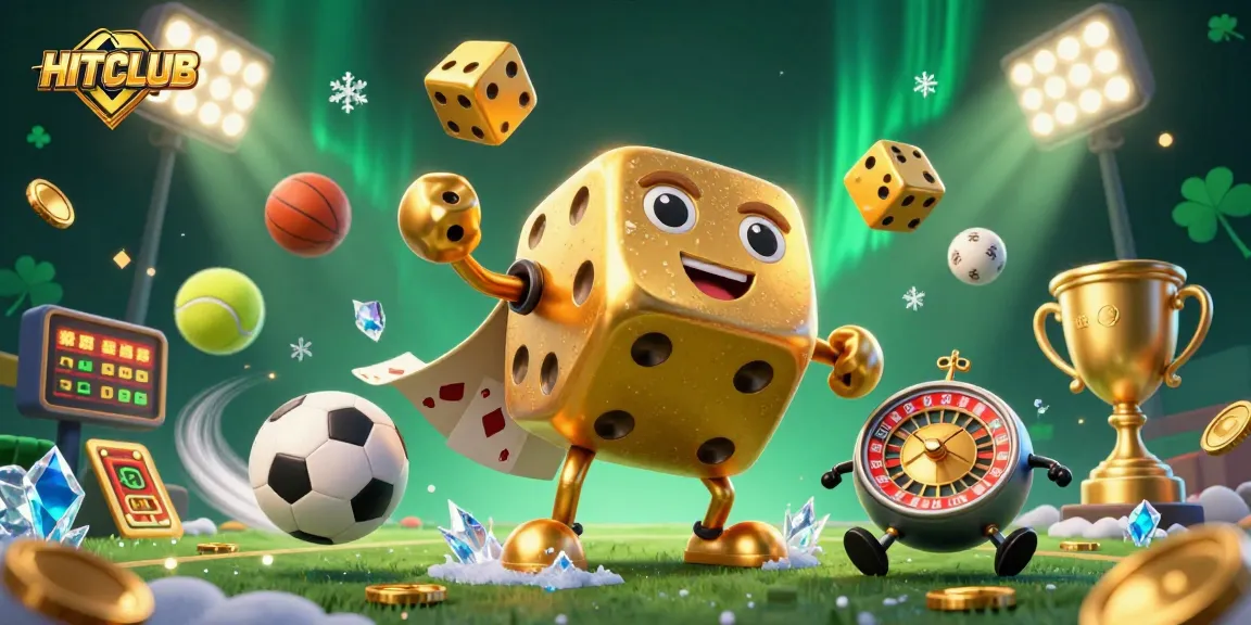 Join HITCLUB with an animated scene showcasing dynamic sports bets and colorful casino elements.