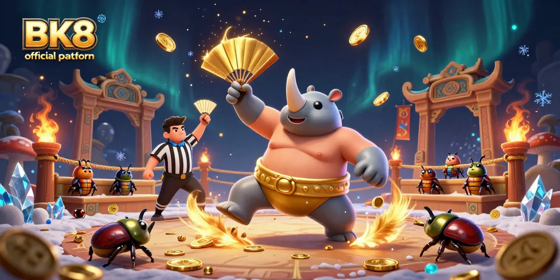 Bet on thrilling moments at the BK8 official platform with golden coins flying in an exciting arena.