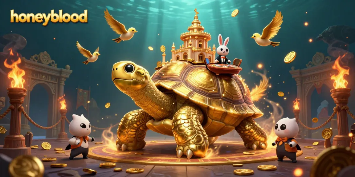 Engage with honeyblood at a vibrant 3D casino featuring creatures and gold, ideal for gamblers.
