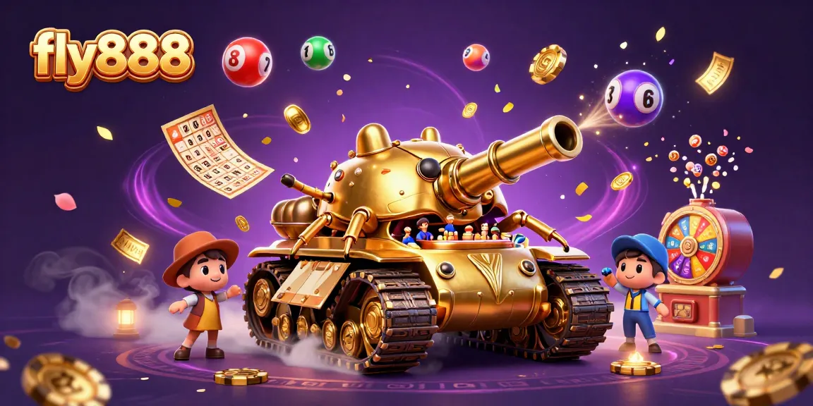 Experience excitement with fly888 in a vibrant casino scene featuring a golden beetle tank.