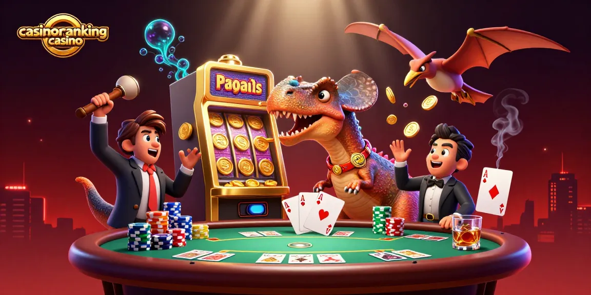 casinoranking casino highlights an exciting scene with a pachycephalosaurus jackpot headbutt and casino chaos