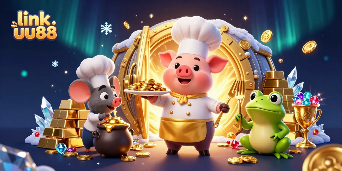 Experience the excitement of link uu88 with gold coins, treasures, and vibrant casino characters.